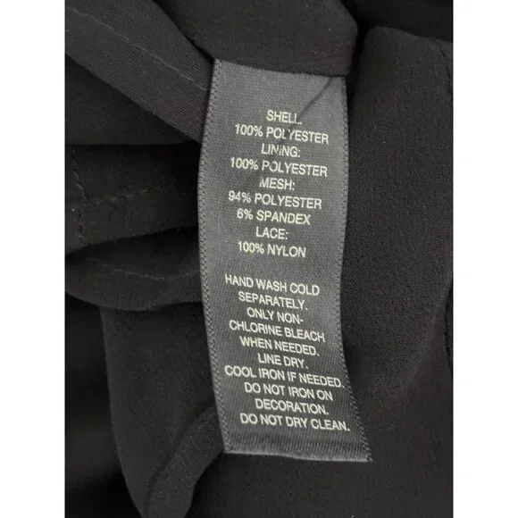 WHBM Top 10 Black Lace Mesh Beaded Sleeveless Whimsigoth Dark Fairycore Romantic - Picture 4 of 13